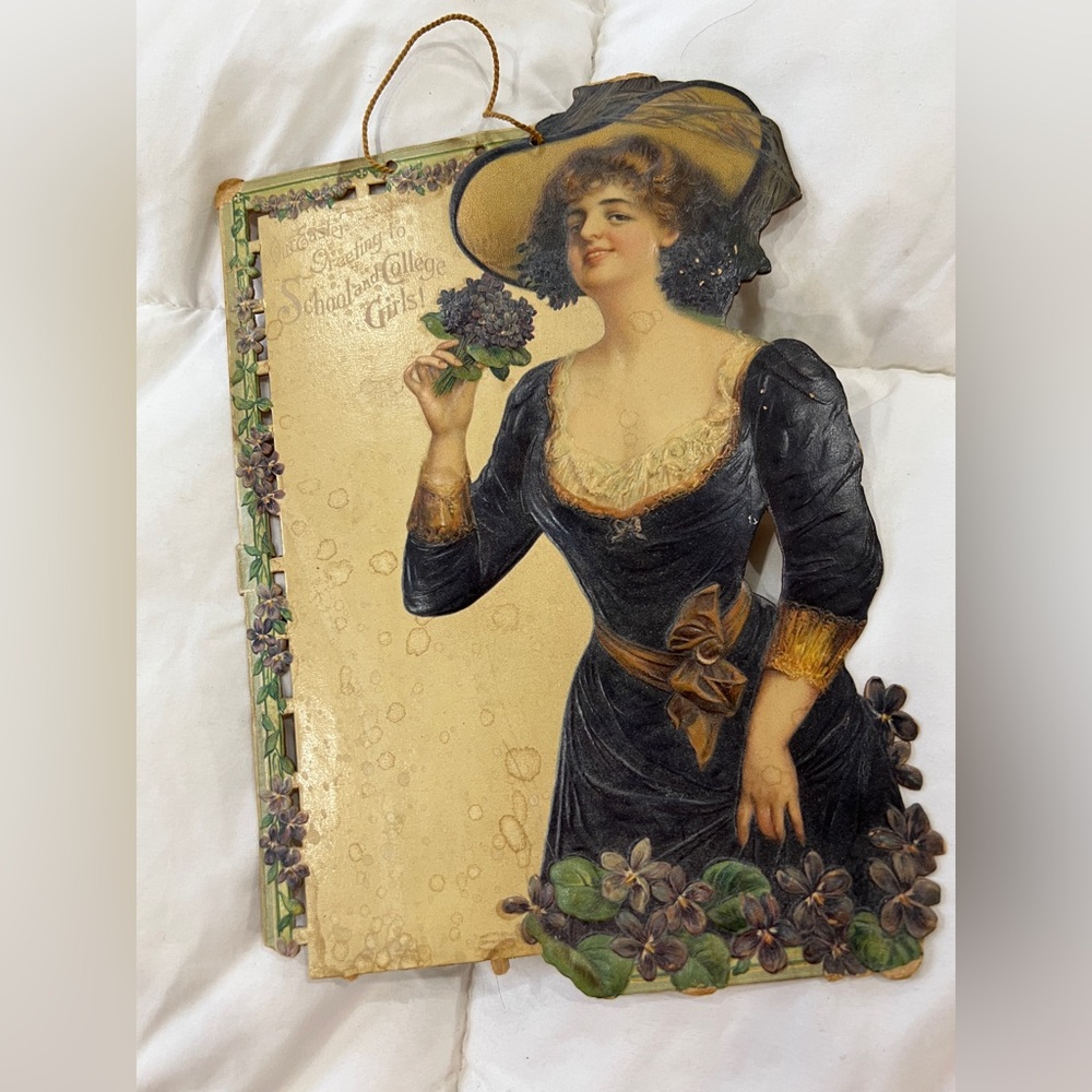 Vintage or Antique Advertising Decorative Card possibly actress Sarah Bernhardt